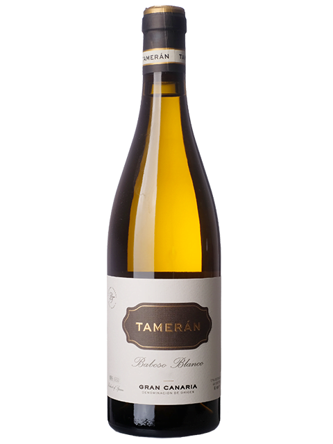 Botella de vino baboso blanco Tameran